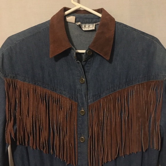 Leather and Denim Dress Size 8 - Picture 4 of 12